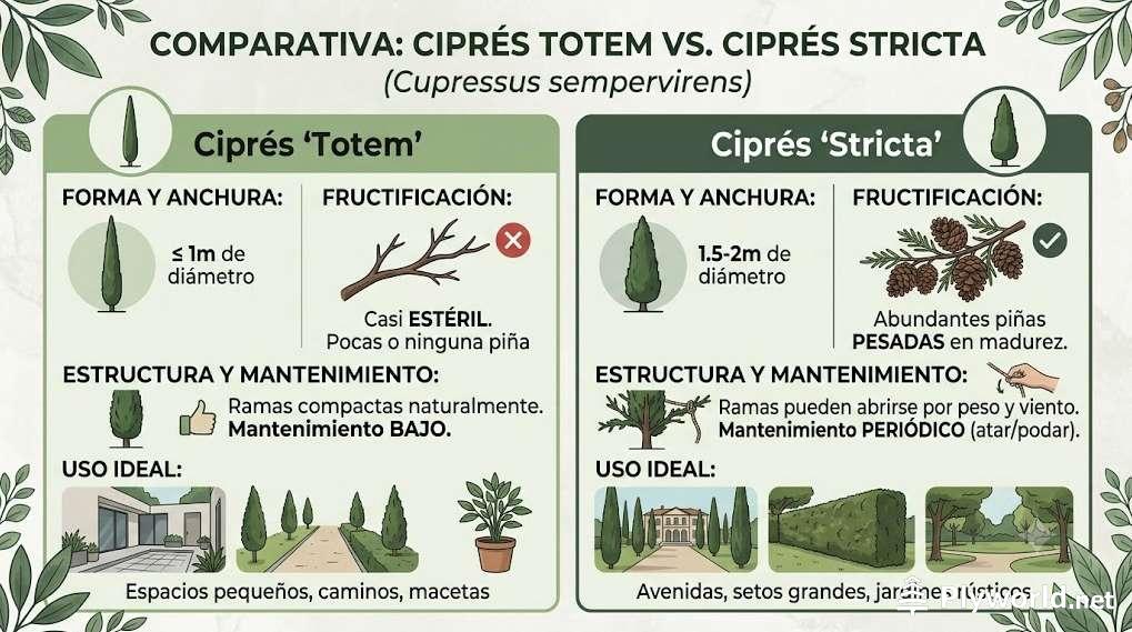 Diferencia entre Ciprés 'Totem' y 'Stricta': aclarando la confusión botánica 1 Diferencia entre Ciprés Totem y Stricta